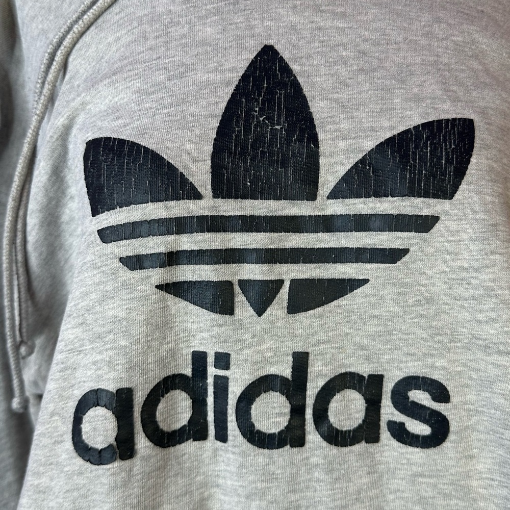 Adidas Heather Gray Sweatshirt hoodie xl‎ - Picture 3 of 5